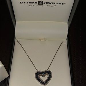 HOST PICK REAL Blue diamond necklace, silver NWOT